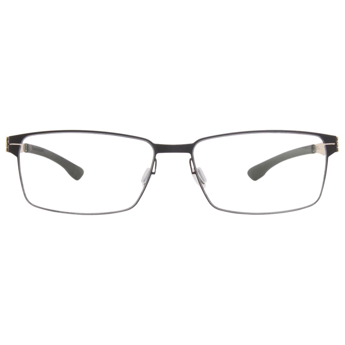 Ic Berlin Toru N. Eyeglasses Frame Men`s Black/matte Gold Full Rim 57mm