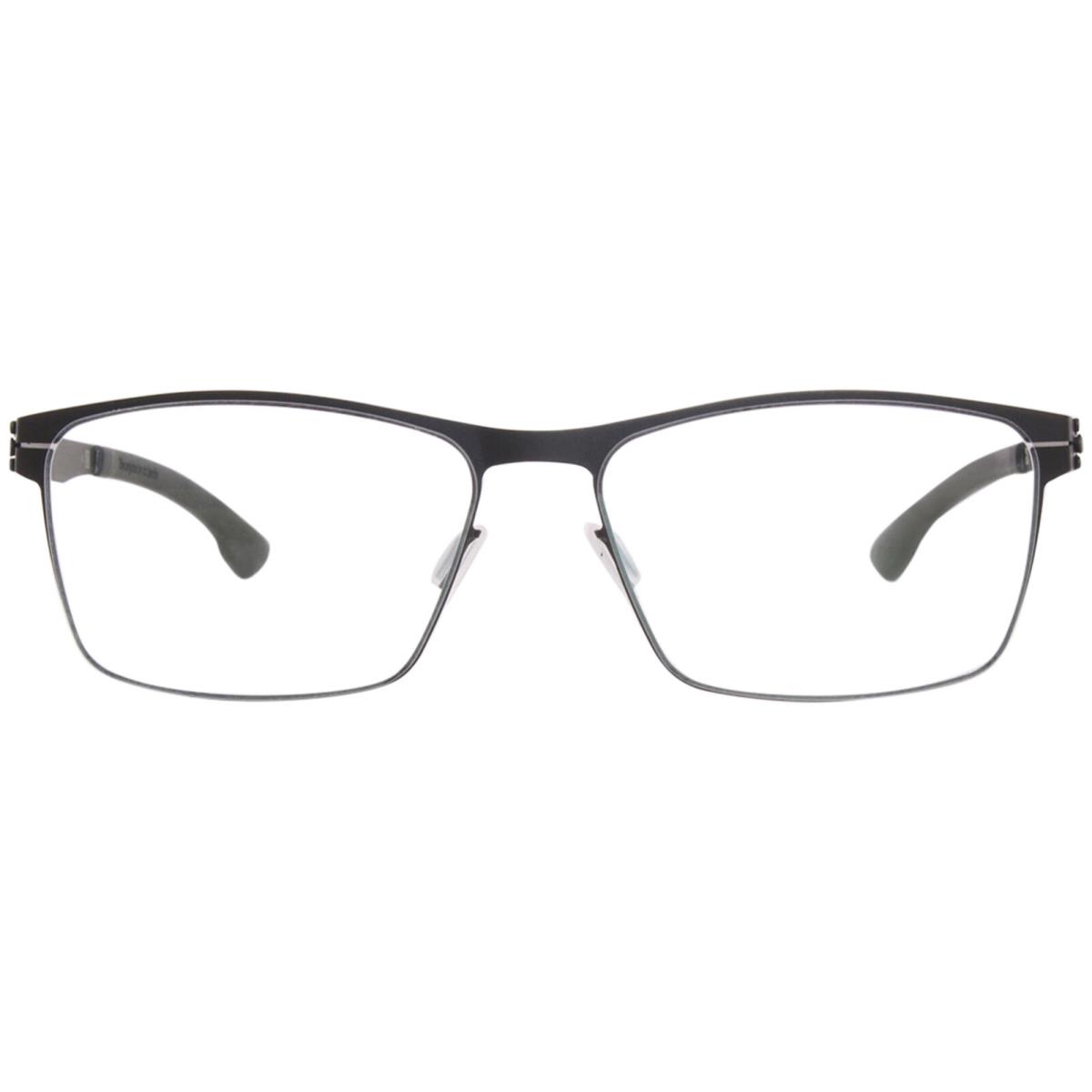 Ic Berlin Stuart L. Eyeglasses Frame Men`s Black Full Rim Square Shape 55mm