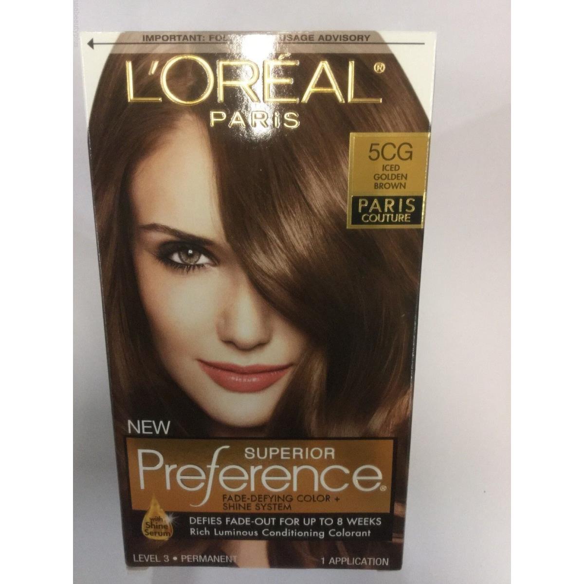 3 X L`oreal Superior Preference Paris Couture Hair Color Iced Golden Brown 5CG