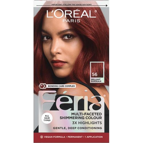 L`oréal L`or al Paris Feria Multi-faceted Shimmering Hair Color 56 Auburn Brown 3 Pack