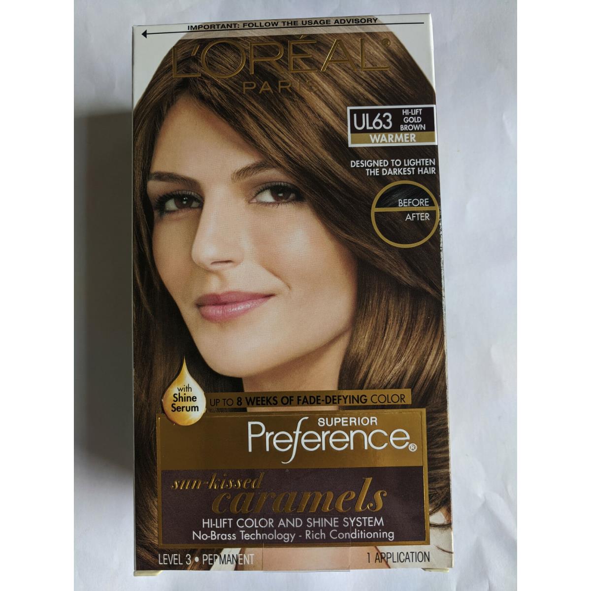 L`oréal 3 Pack L`or al Superior Preference Permanent Hair Color UL63 Hi-lift Gold Brown