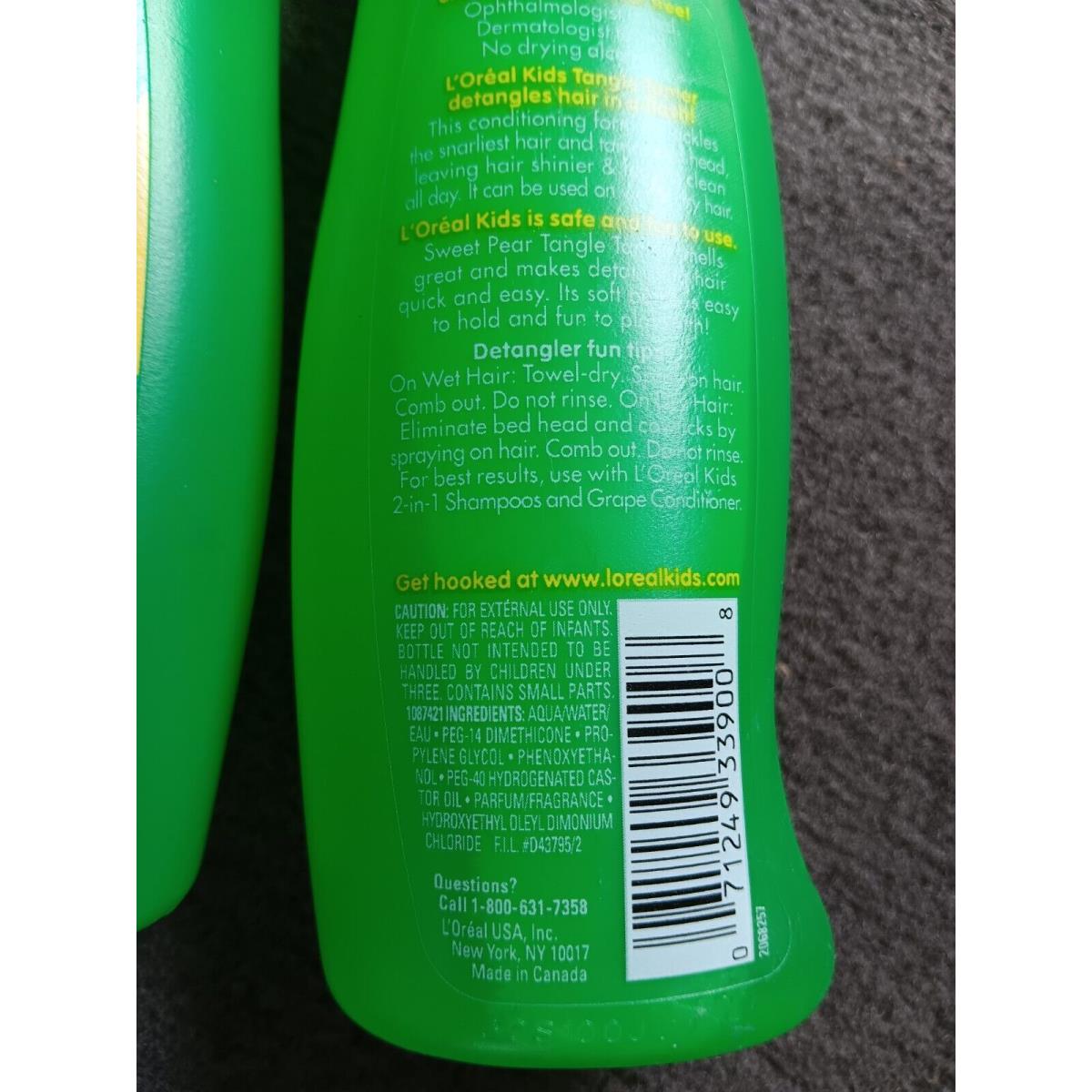 2 L`oreal Kids Sweet Pear Tangle Tamer 9 fl oz