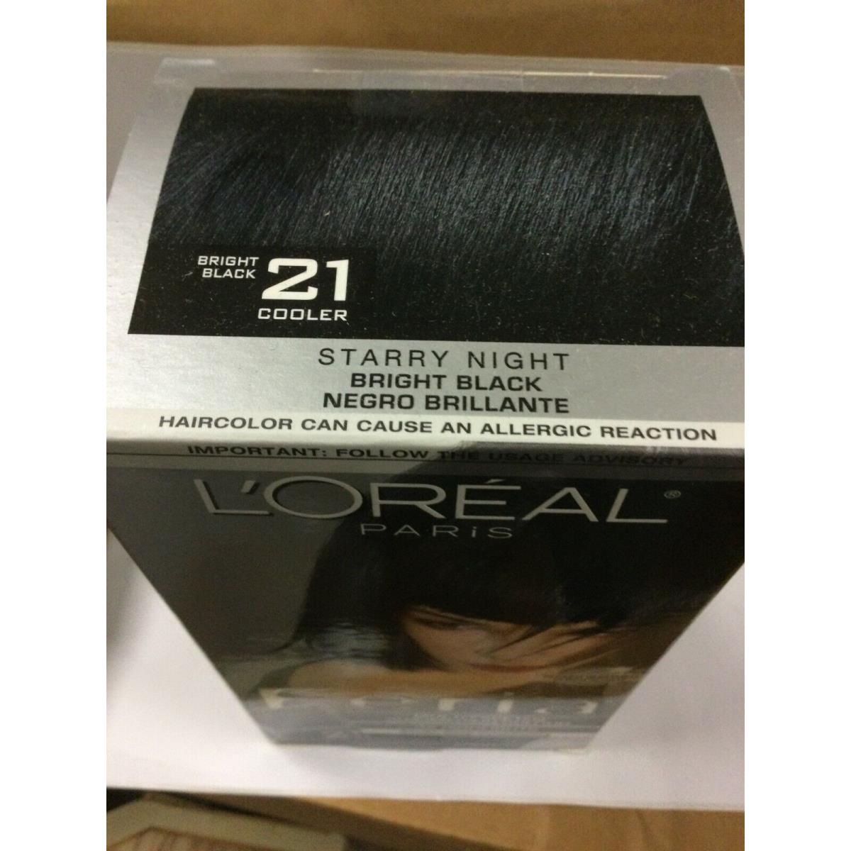 3 X L`oreal Feria Multi-faceted Shimmering Permanent Hair Color 21 Bright Black