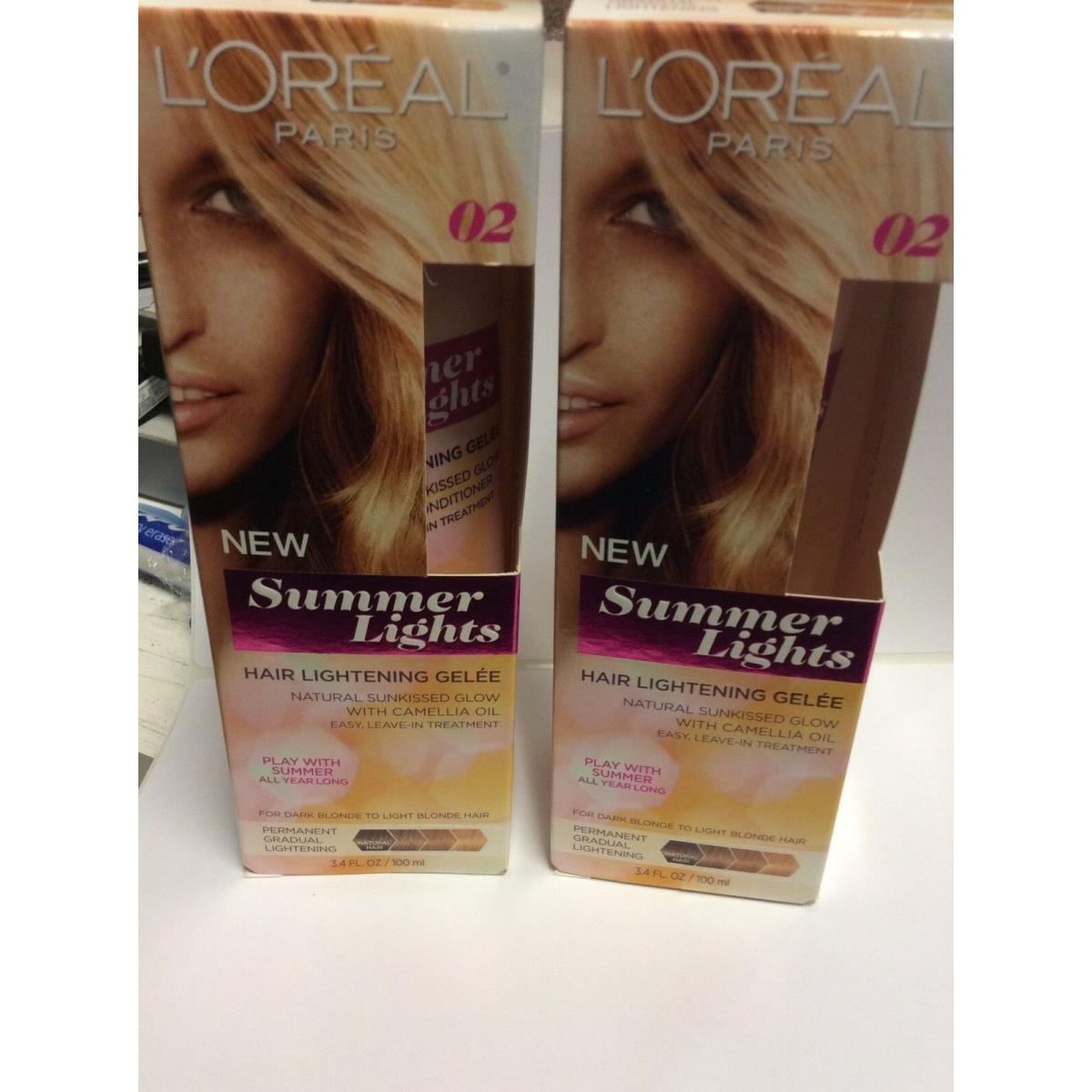 2 X L`oreal Paris Summer Kit Dark Blonde to Light Blonde Hair 02 W/camellia Oil