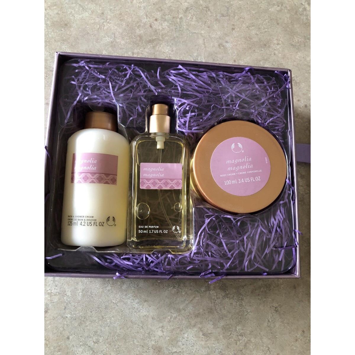 The Body Shop Magnolia Gift Set 2003 Vintage Body Cream Shower Cream Edp