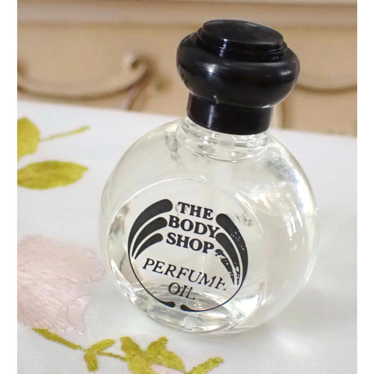 Vtg 1990s The Body Shop Strawberry Perfume Oil 1 Oz Splash w Ornate Black Cap