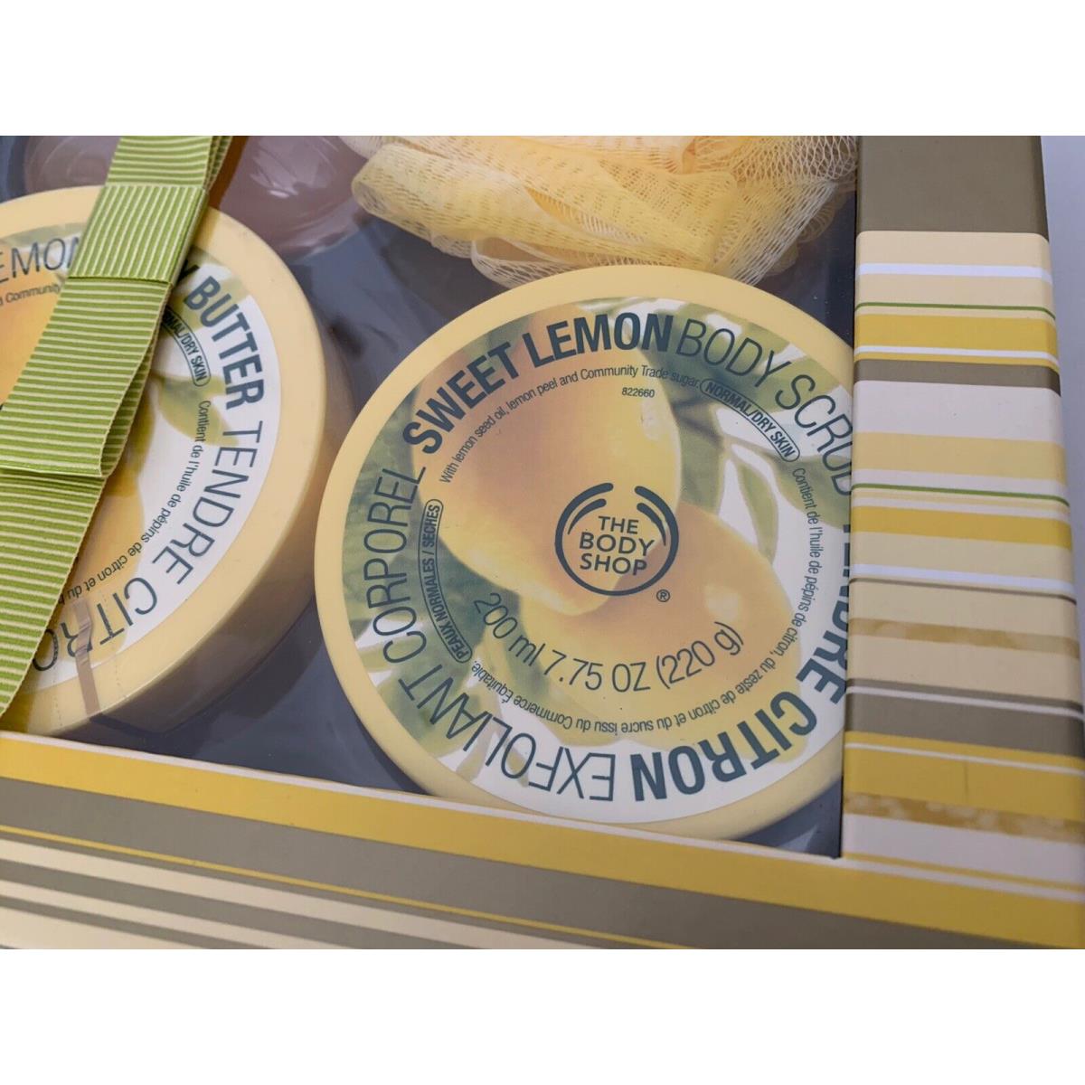 The Body Shop Sweet Lemon Set Body Butter Body Scrub Soap and Shower Gel