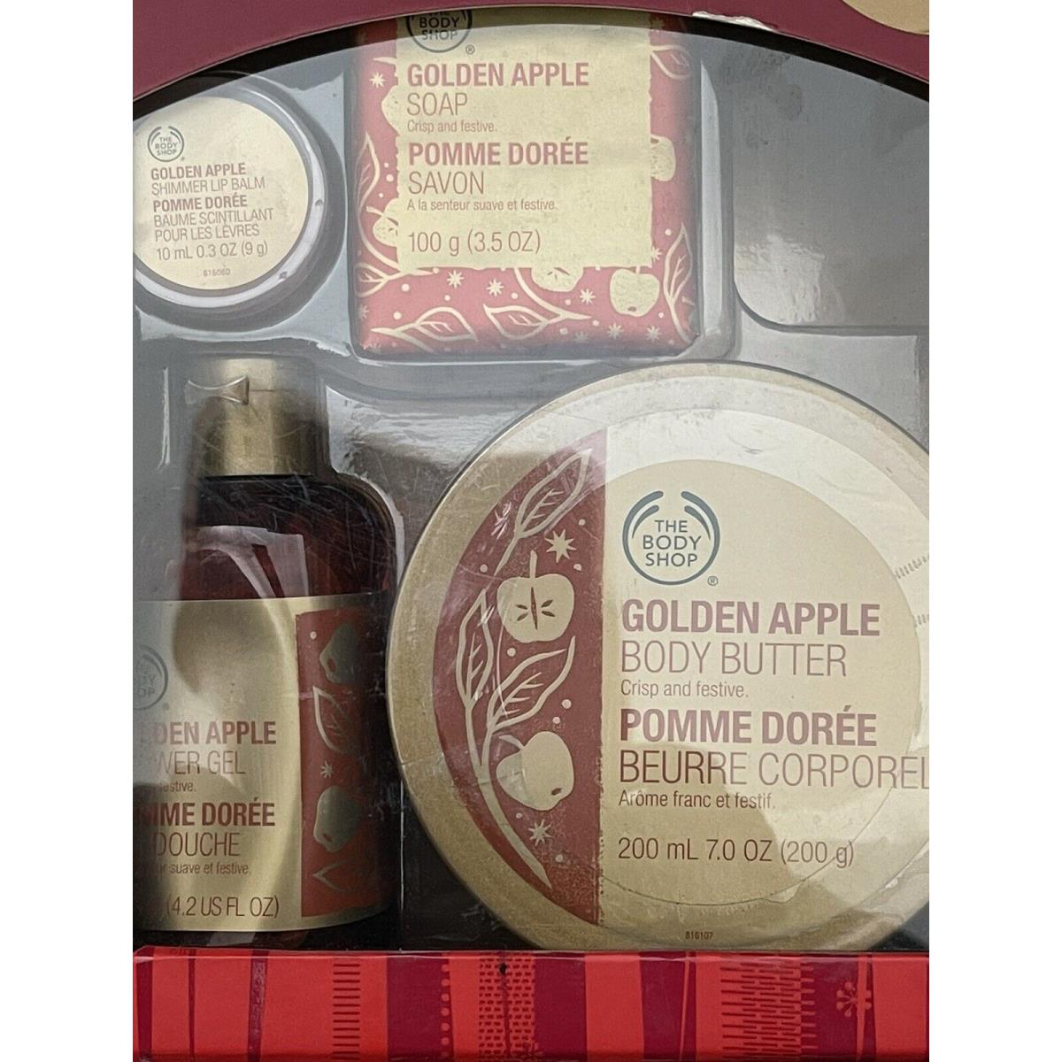 The Body Shop Golden Apple 4 Pc. Gift Set Body Butter Soap Shower Gel Lip Balm