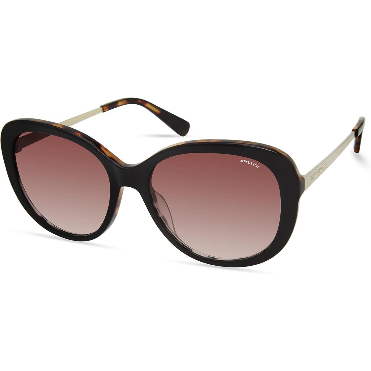 Kenneth Cole Women`s Cat Sunglasses Black/Other / Gradient Brown
