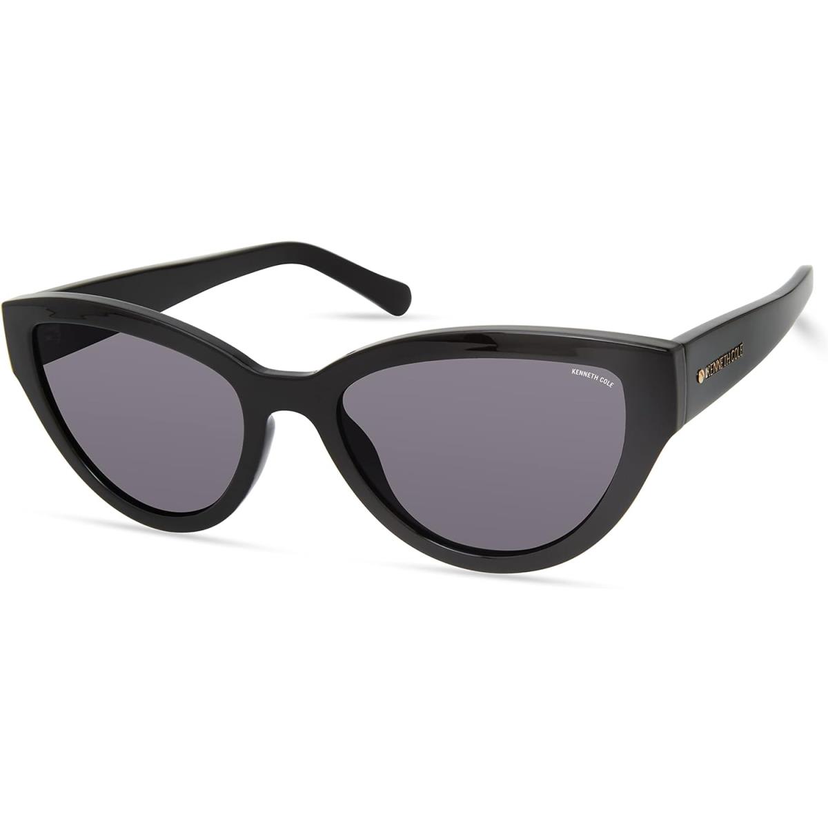 Kenneth Cole Women`s Cat Sunglasses Shiny Black / Smoke