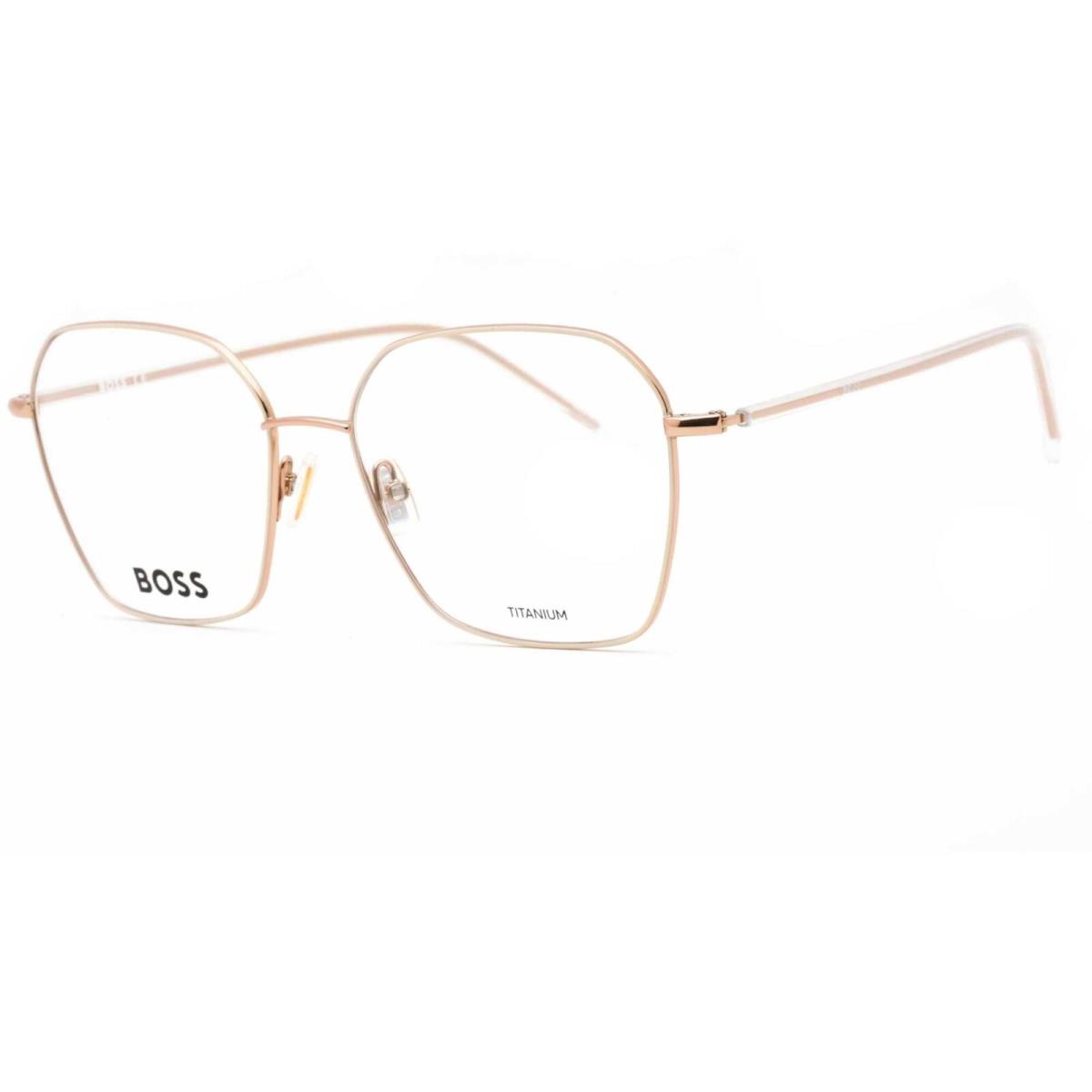 Hugo Boss Women`s Eyeglasses Ivory Gold Copper Butterfly Frame Boss 1398 025A 00