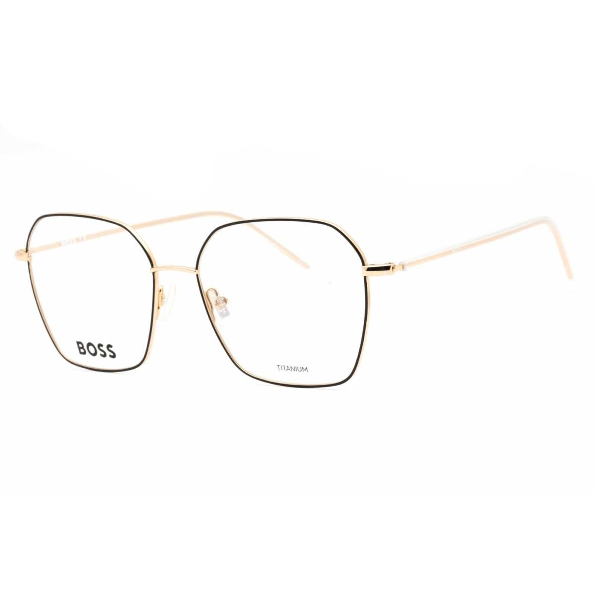 Hugo Boss Women`s Eyeglasses Black Gold Metal Butterfly Frame Boss 1398 02M2 00