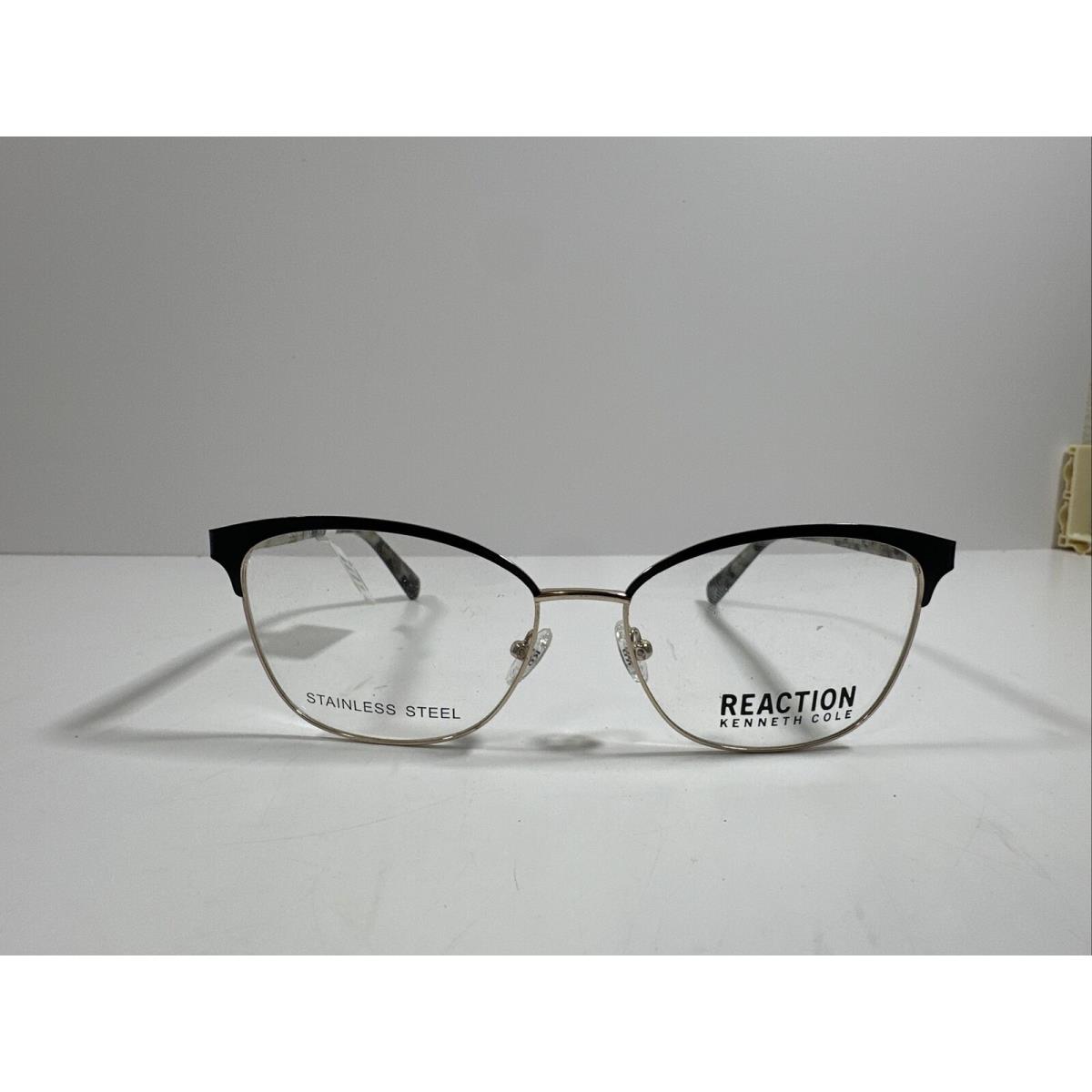 Kenneth Cole Reaction Women`s Eyeglasses Shiny Black Cat Eye Frame KC0904-1 001