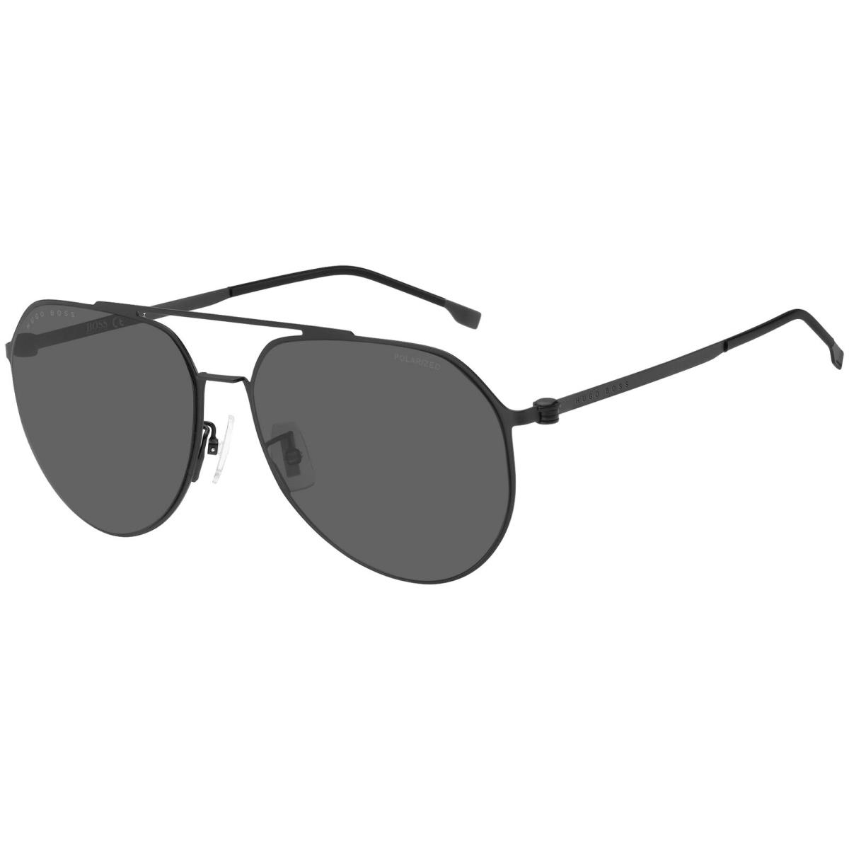 Hugo Boss Polarized Men`s Matte Black Slim Aviator Sunglasses 1404FSK 00VK M9