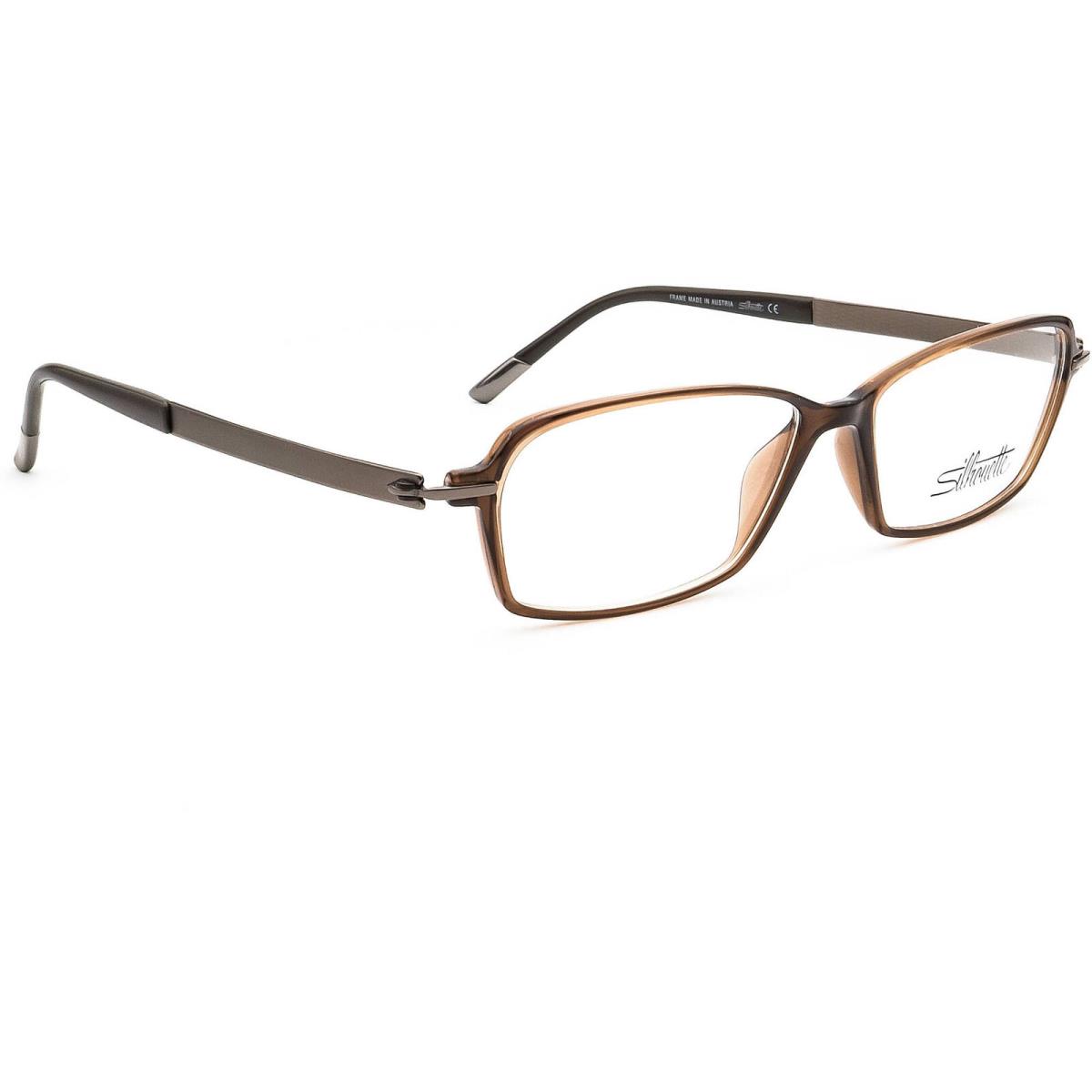 Silhouette Eyeglasses Spx 1552 40 6052 Titan Brown Rectangular Frame 53 14 135 - Frame: Brown