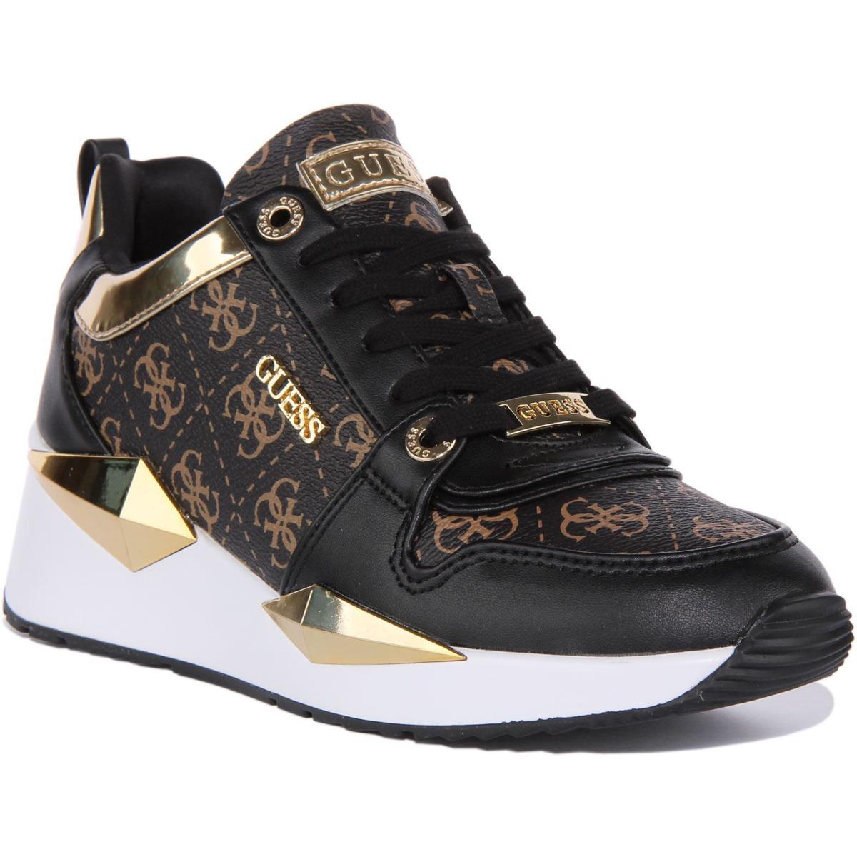 Guess Fl5Tlyfal12 Tallyn Active Lady 4G Gold Women Sneaker Brown Black US 5 - 11 BROWN BLACK