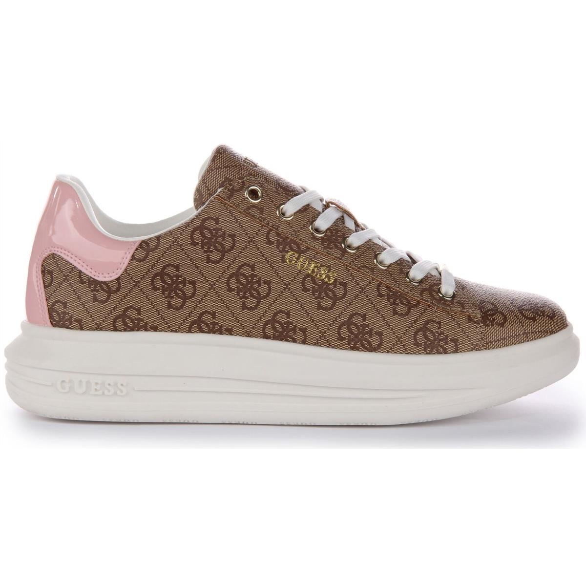 Guess Fl8Vibfal12 Women Sneaker Brown Pink Size US 5 - 11