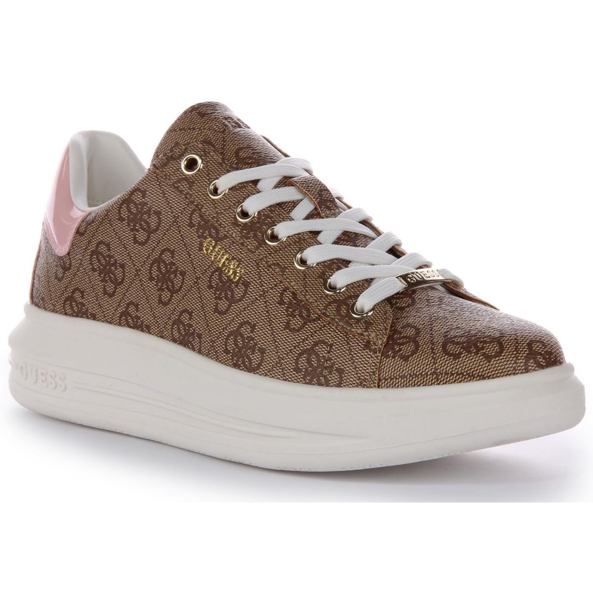 Guess Fl8Vibfal12 Women Sneaker Brown Pink Size US 5 - 11 BROWN PINK