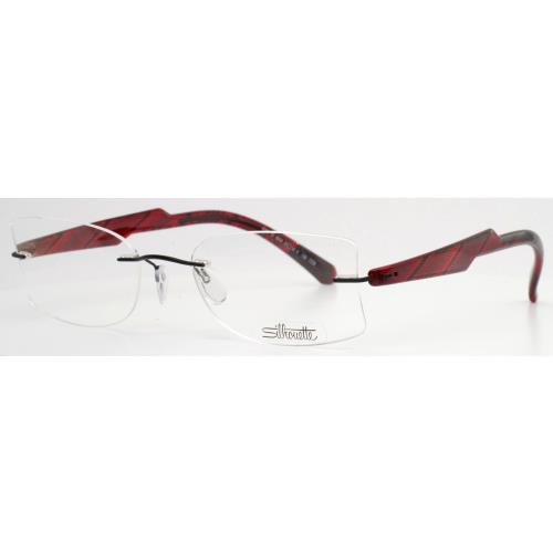 Silhouette 6785 50 6054 7729 Red Black Womens Rimless Eyeglasses 51-19-135