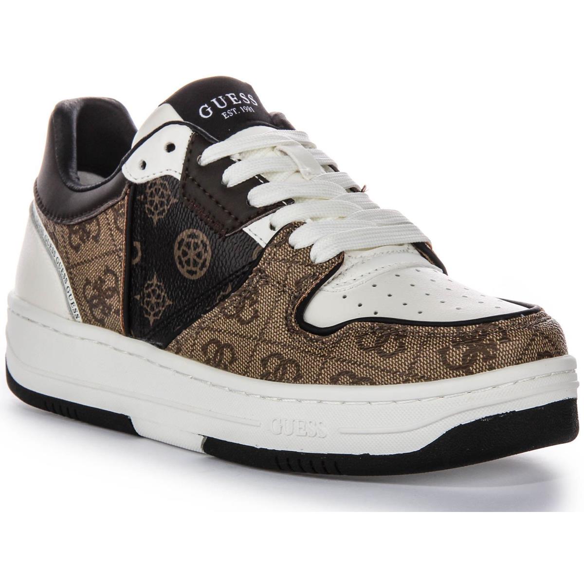 Guess Flpancell12 4G Lace Up Shoe Brown White Women Sneaker US 5 - 11 BROWN WHITE