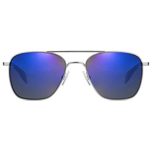 Hugo HG 0330/S 6LB XT Sunglasses Ruthenium Frame Blue Lenses 55mm