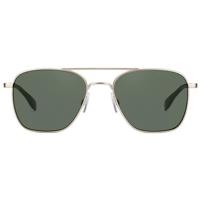 Hugo HG 0330/S Aoz QT Sunglasses Matte Gold Frame Green Lenses 55mm