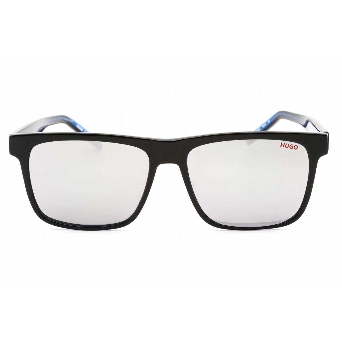 Hugo HG 1242/S D51 DC Sunglasses Black Blue Frame Extra White Lenses 55mm