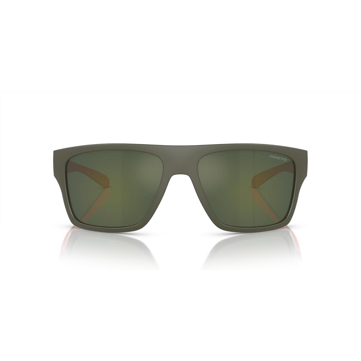 Arnette Men`s An4330 Hijiki Square Sunglasses Military Green/Light Green Mirrored Petrol