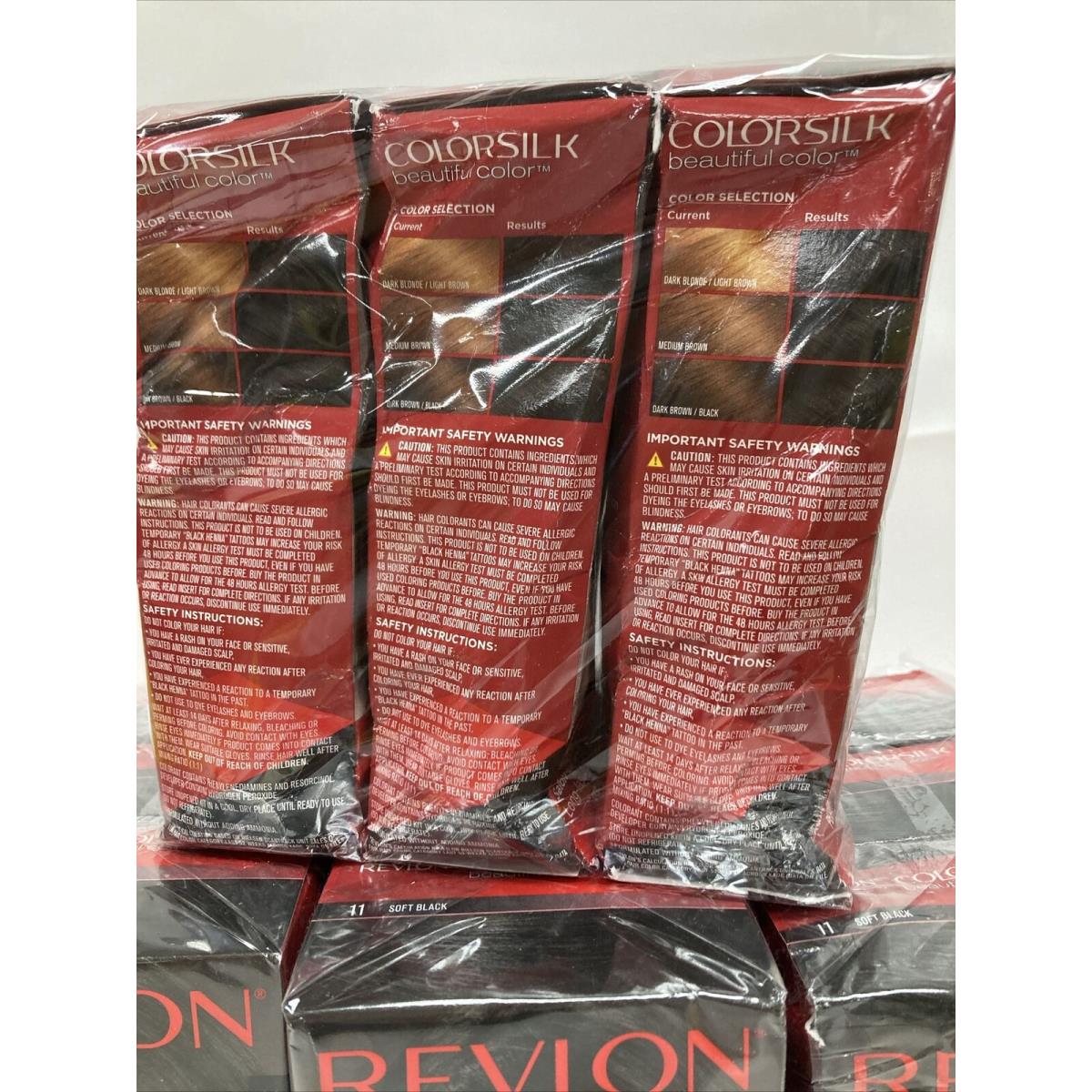 12 Pack Revlon Colorsilk Permanent Hair Dye 11 Soft Black