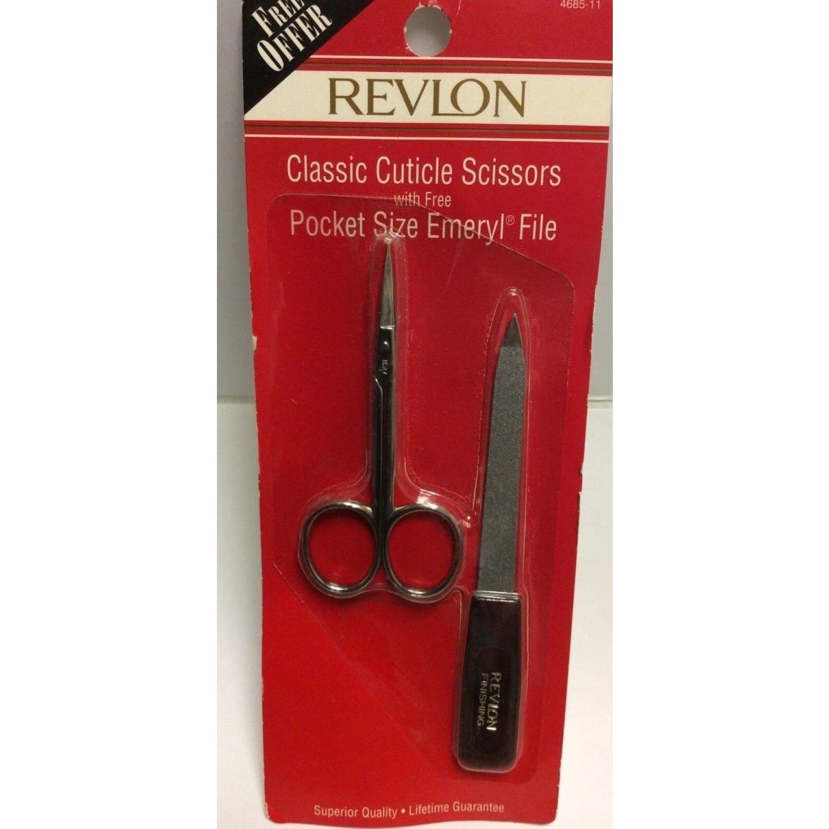 Revlon Classic Cuticle Scissors Fine Blades with Pocket Size Emeryl File