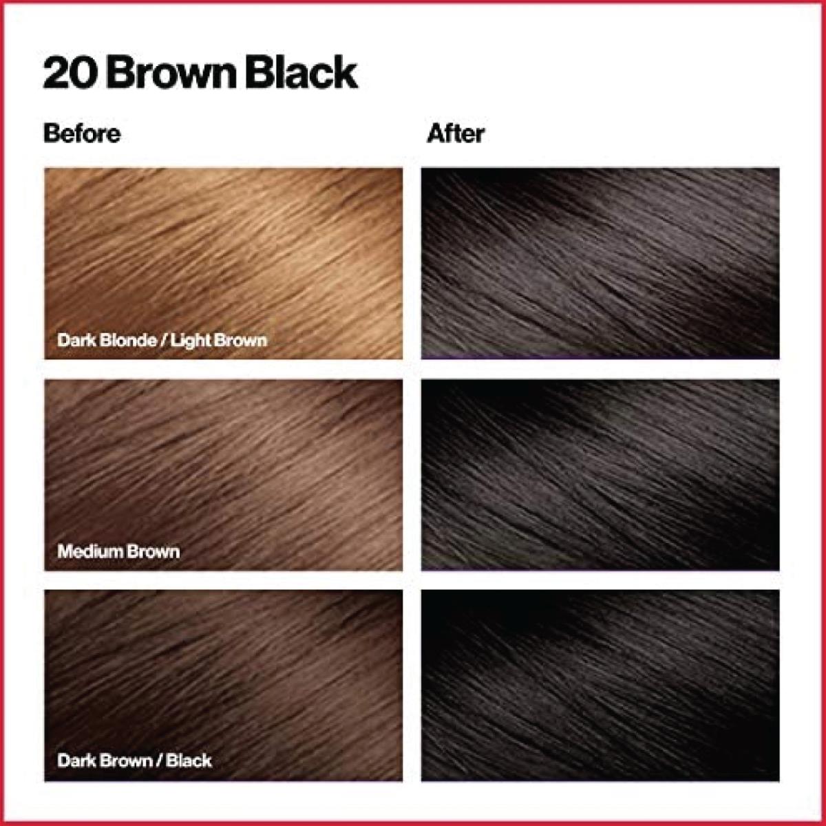 6x Packs Revlon Brown Black Permanent Colorsilk Beautiful Color Hair Dye 20