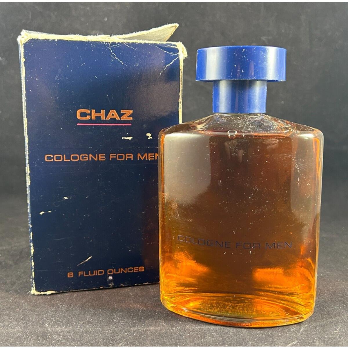 Chaz Cologne For Men 8 OZ Bottle Revlon Charlie Division Box Rare Vtg