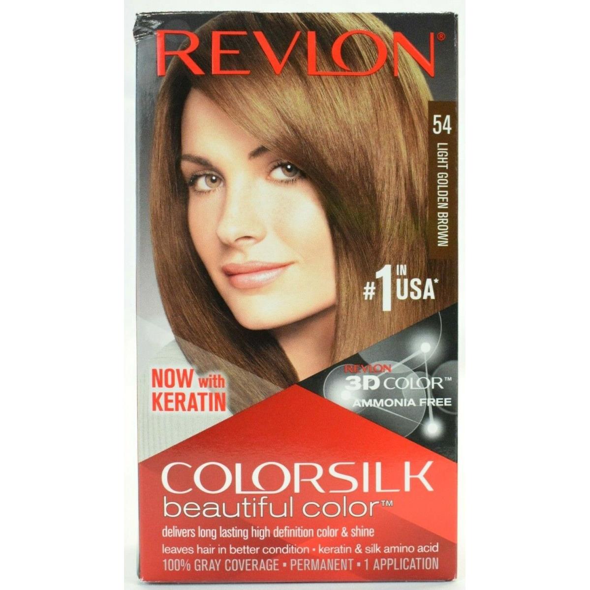 Revlon Colorsilk Beautiful Hair Color - 54 Light Golden Brown - 8 Pack