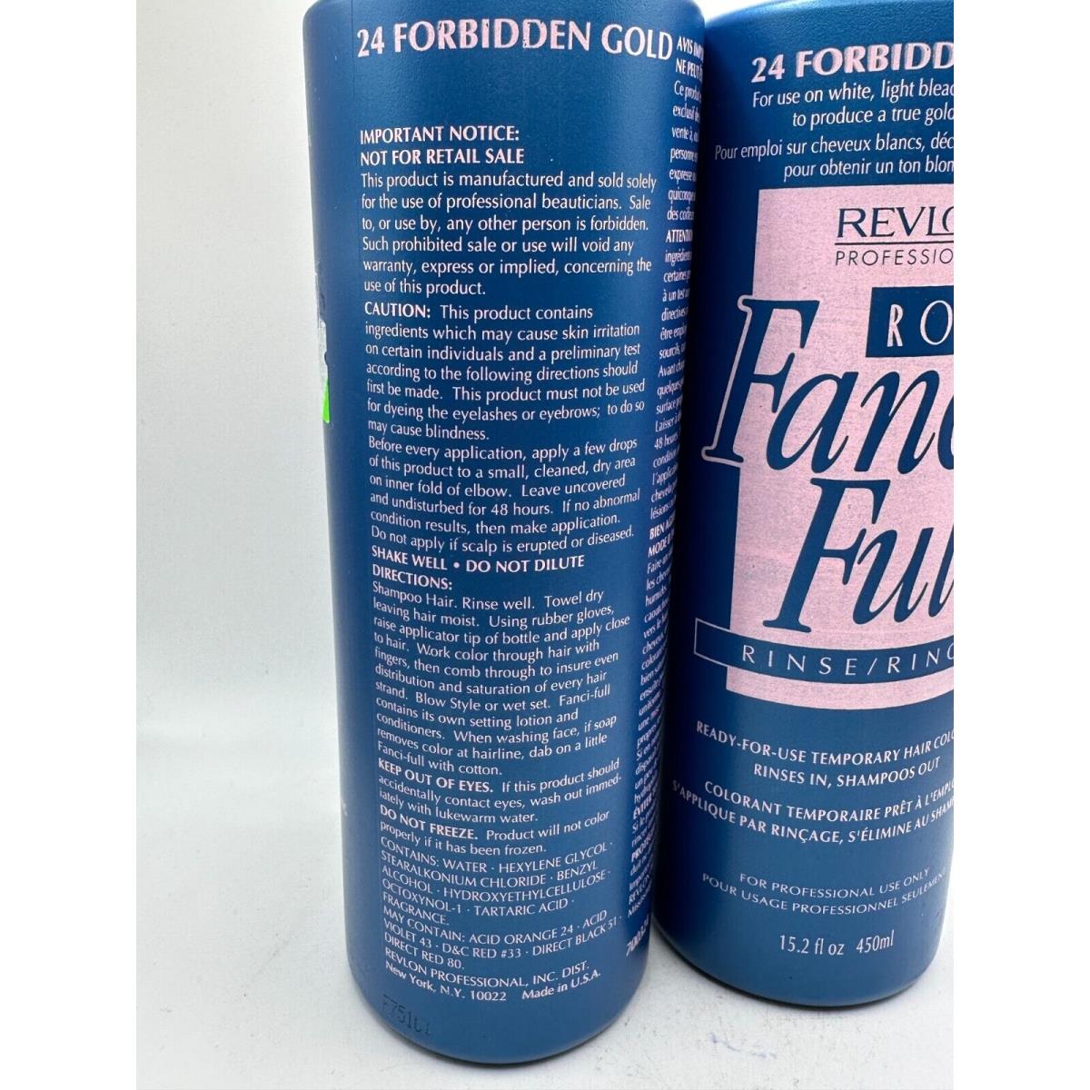 2 Revlon Roux Fanci Full Rinse Temporary Hair Color 24 Forbidden Gold 15.2 oz