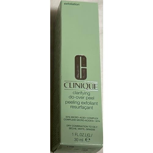 Clinique Clarifying Do-over Peel Peeling Exfoliant Resurfacant 1 FL OZ 30 ML