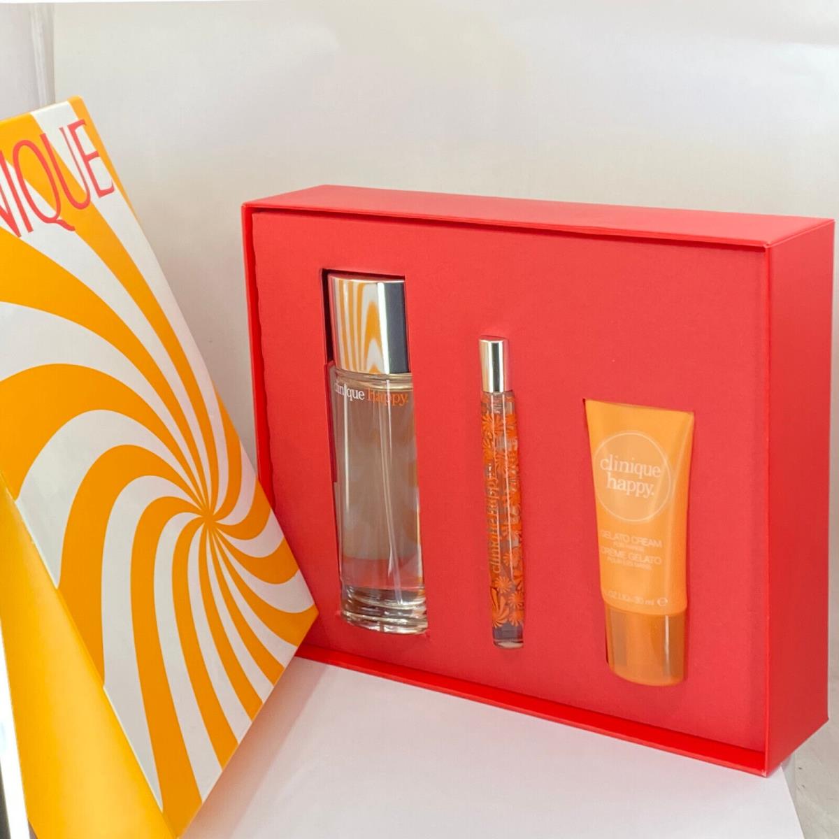 Clinique Happy 3 PC Gift Set - Perfume 50ML Hand Cream 30ML Spray 10ml