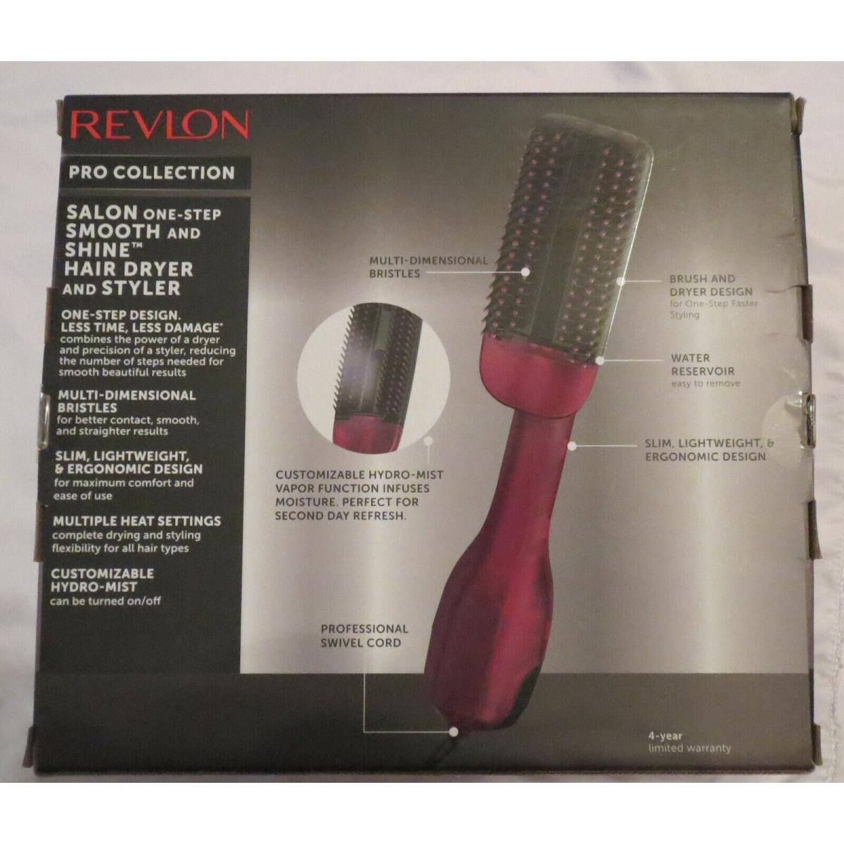 Revlon Pro Collection Salon One-step Smooth Shine Hair Dryer Styler Hydro-mist