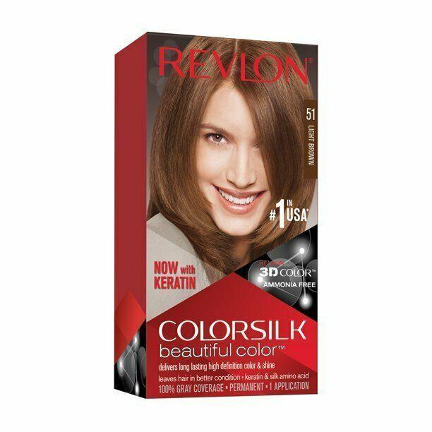 Revlon Colorsilk Beautiful Color Permanent Hair Color 51 Light Brown 1 Ct 6 Pack - Brown, Hair Shade: Light Brown