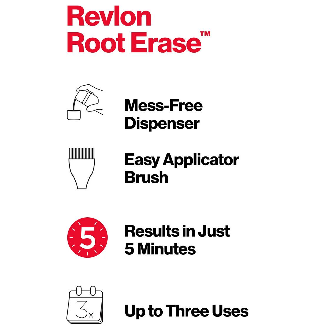 Revlon Root Erase Permanent Hair Color Touchup Hair Dye 3 Black