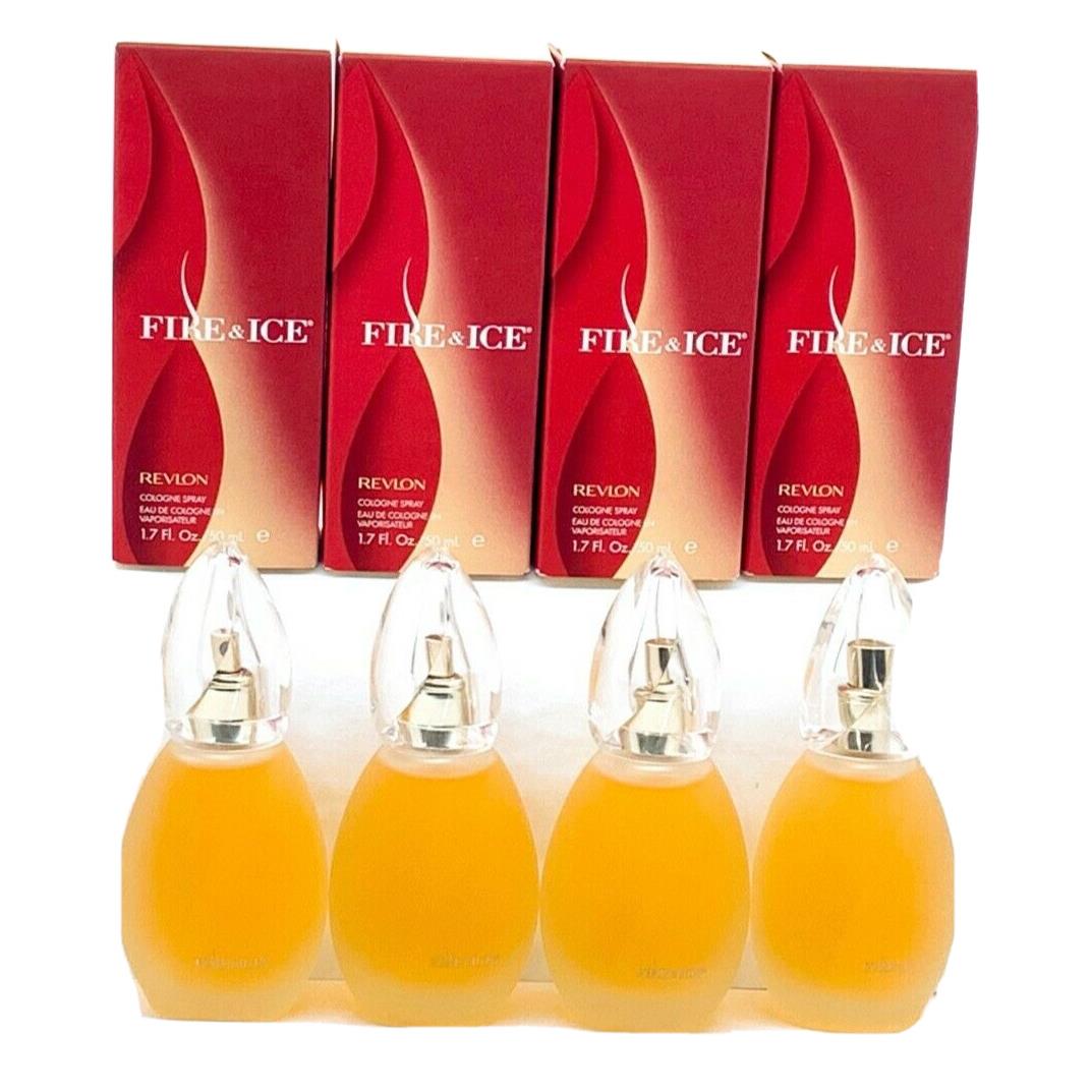 Lot Of 4 Pc - Fire and Ice by Revlon Perfume For Women 1.7 oz Edc Spray