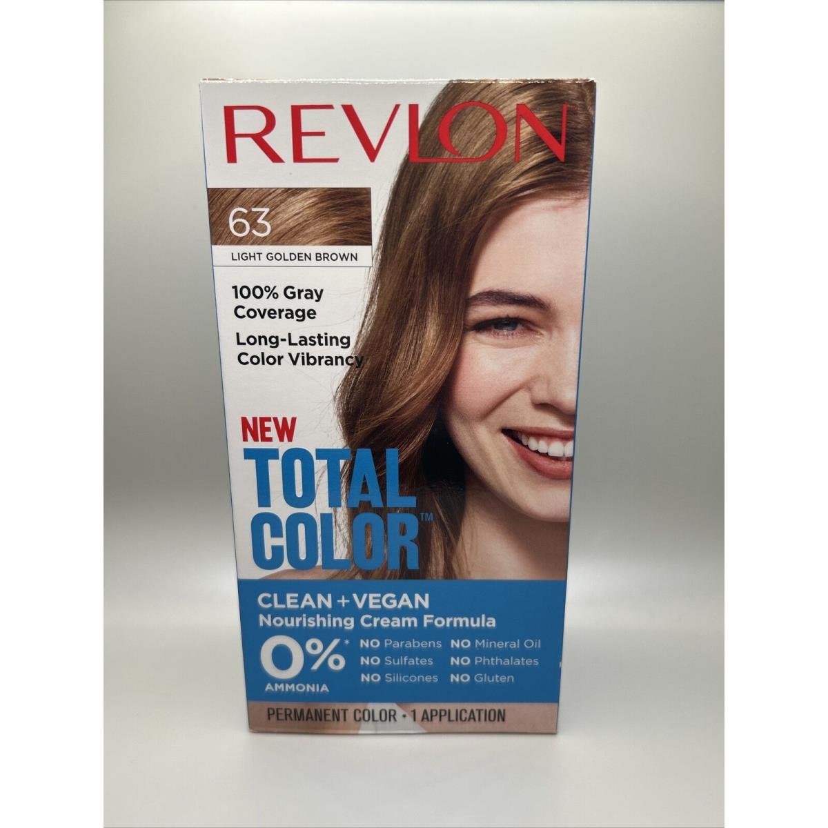 6x Revlon Permanent Total Color 63 Light Golden Brown Vegan Gray Coverage