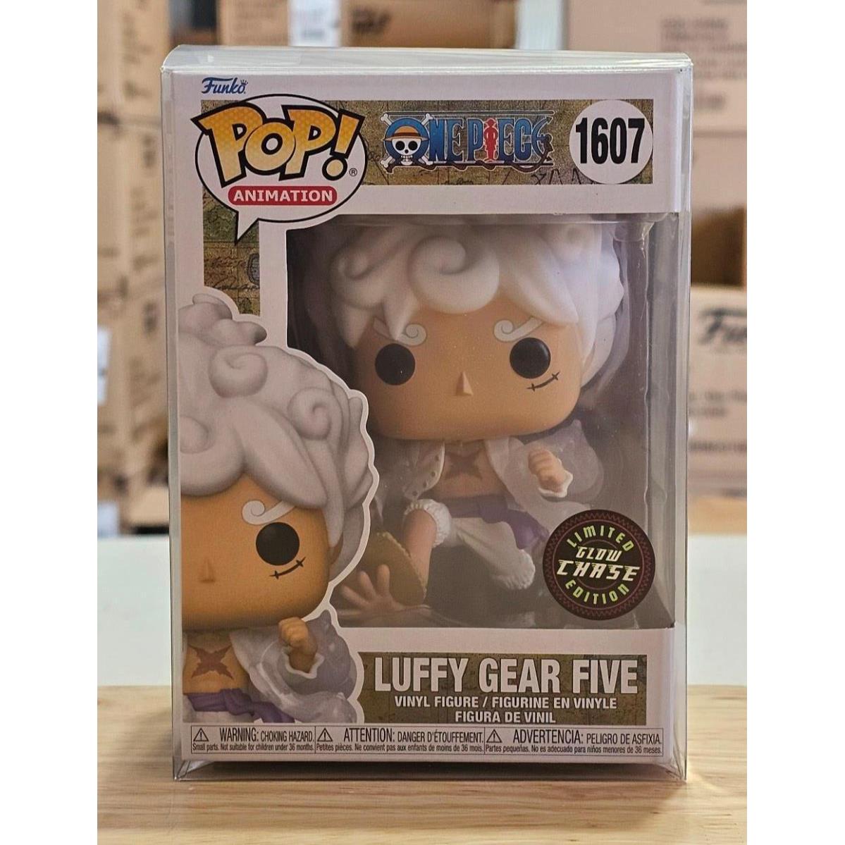 Funko Pop Luffy Gear 5 Glow in The Dark 1607 Chase with Protector