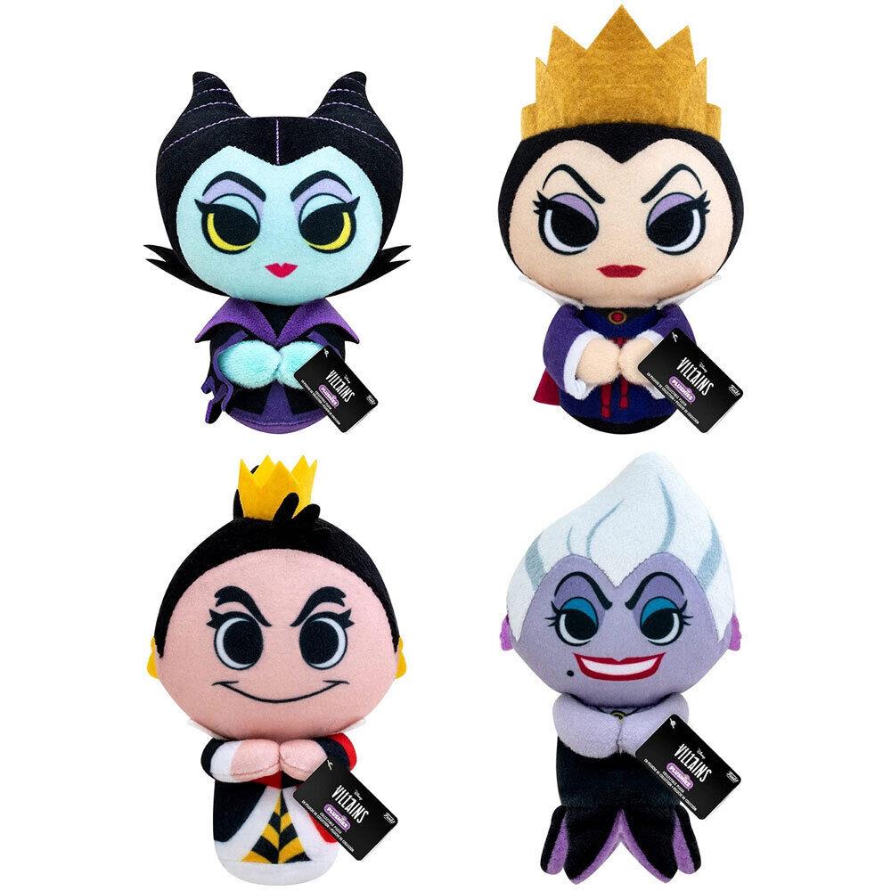 Funko Collectible Plushes - Disney Villains - Set OF 4 Ursula Maleficent +2