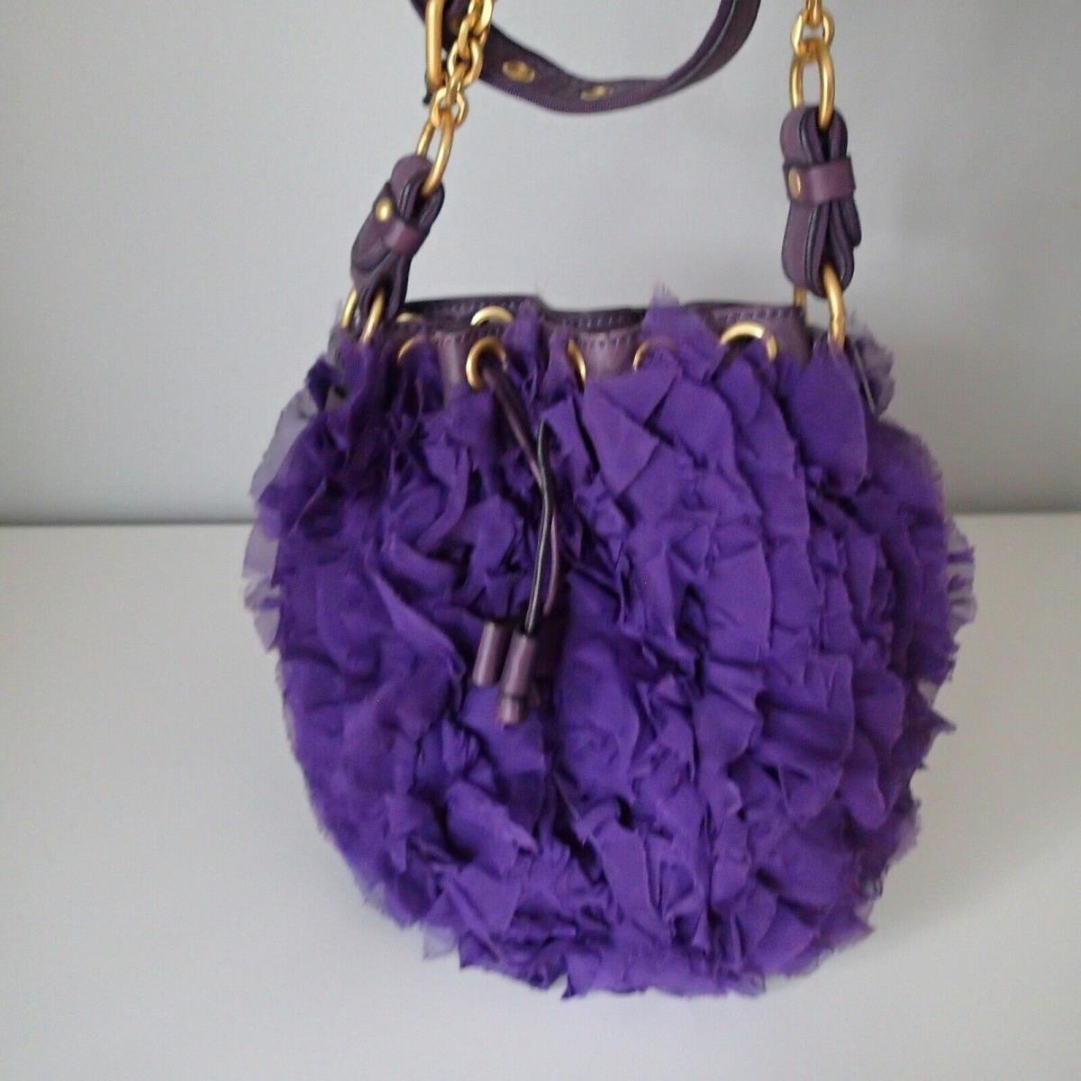 Juicy Couture Purple Chiffon Purse Party Pouchette Crossbody Swing Bag Beach