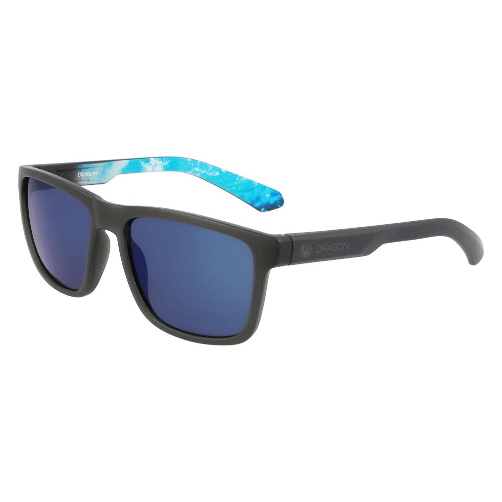 Dragon Mens Reed Ll Ion Matte Grey/ Permafrost/ll Gun Blue Ion Lens Sunglasses