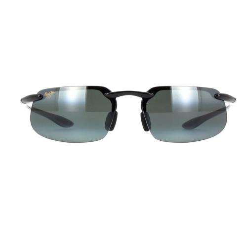 Maui Jim Kanaha MJ Sport 409-02 Black Wrap Rimless Sunglasses Gray Polarized