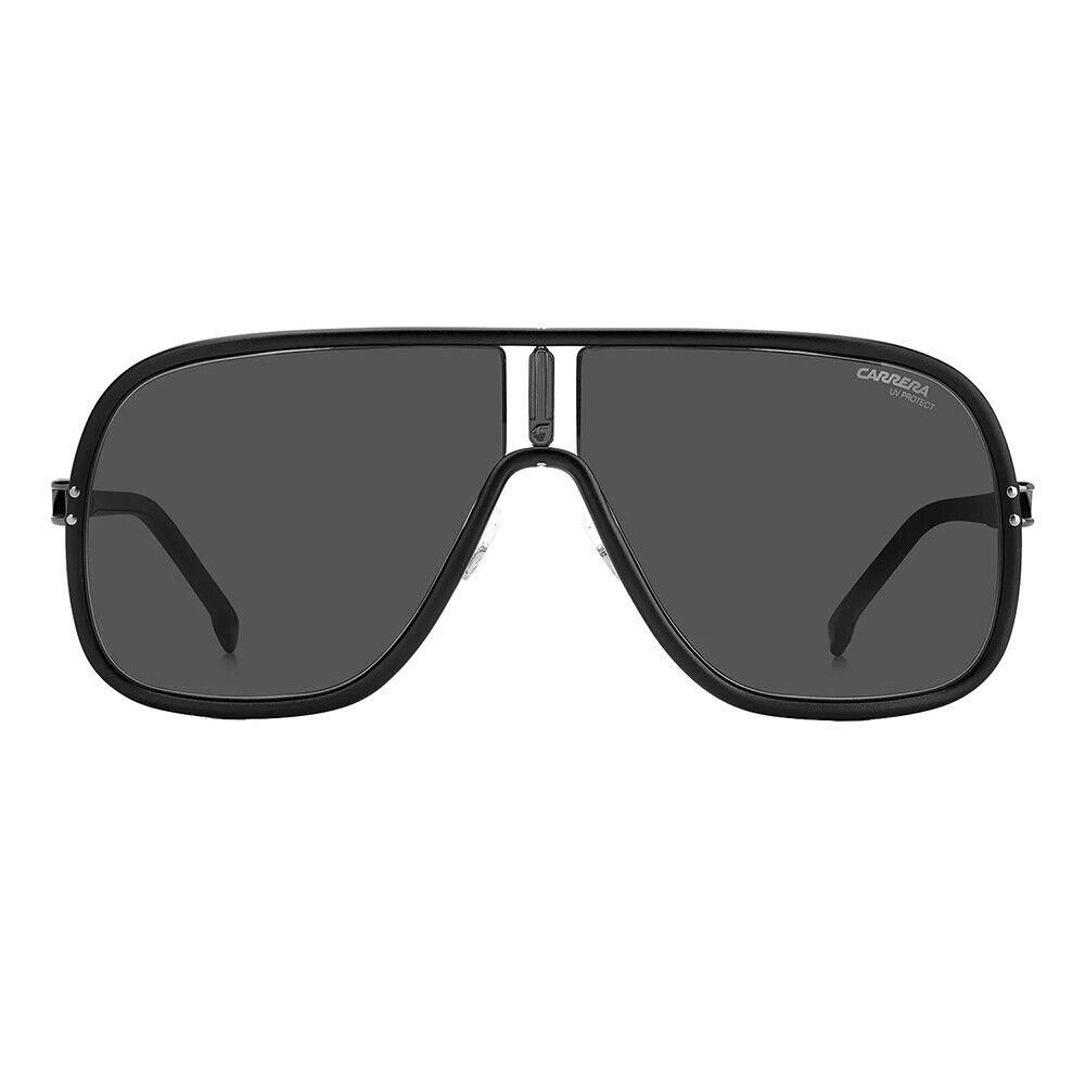 Carrera CA Flaglab11 003_IR Matte Black Metal Rectangle Sunglasses Grey Lens