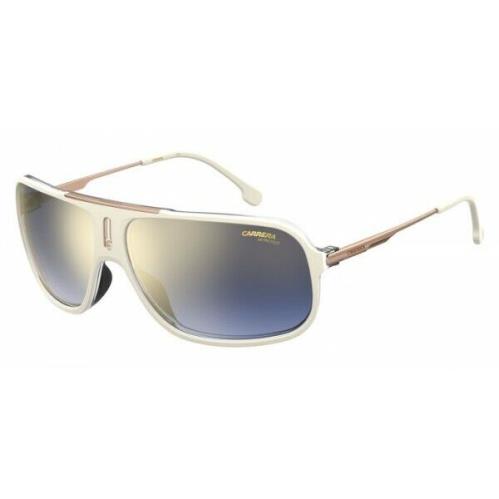 Carrera Mens COOL65 Sunglasses 0SZJ 1V Ivory/ Blue Gradient Gold Mirror 64mm - Frame: Ivory, Lens: Blue