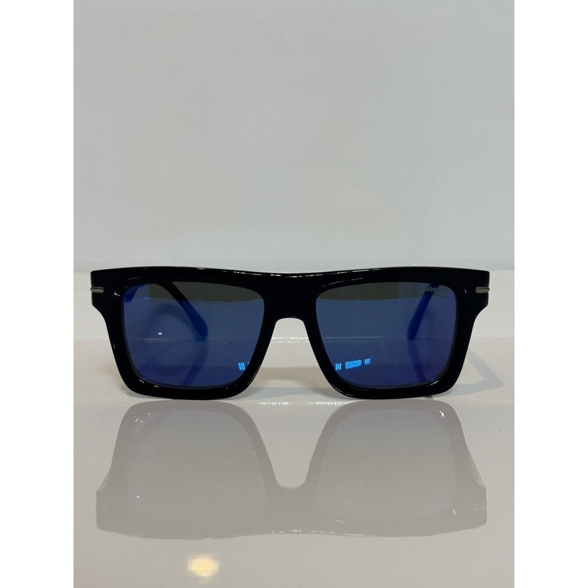 Carrera 305S Y00 Shiny Black Bold Acetate Blue Mirror Sunglasses