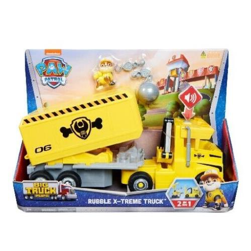 Paw Patrol Rubble 2 in 1 Transforming X-treme Truck with Excavator Toy Crane T